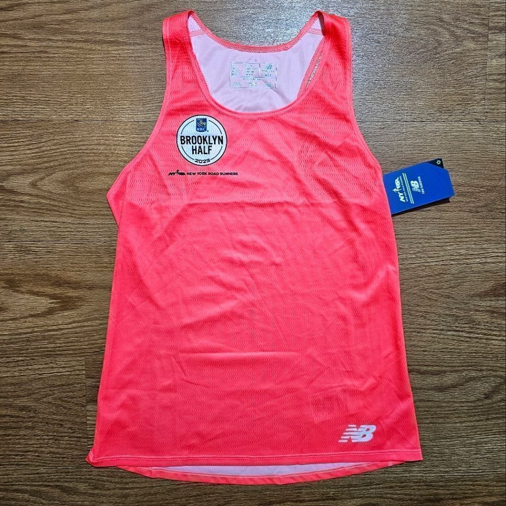 New Balance Brooklyn Half Marathon 2023 Tank Top Singlet NB Dry X Orange Small S